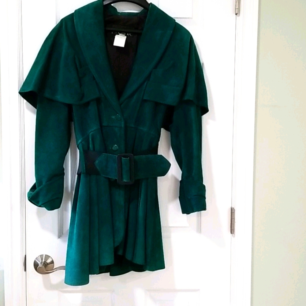 Phoenix green suede coat